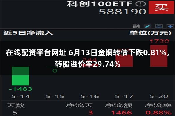 在线配资平台网址 6月13日金铜转债下跌0.81%，转股溢价率29.74%