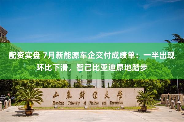 配资实盘 7月新能源车企交付成绩单：一半出现环比下滑，智己比亚迪原地踏步