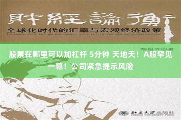 股票在哪里可以加杠杆 5分钟 天地天！A股罕见一幕！公司紧急提示风险